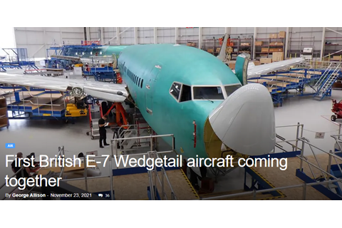 E7 Dock 'First British E-7 Wedgetail aircraft coming together'